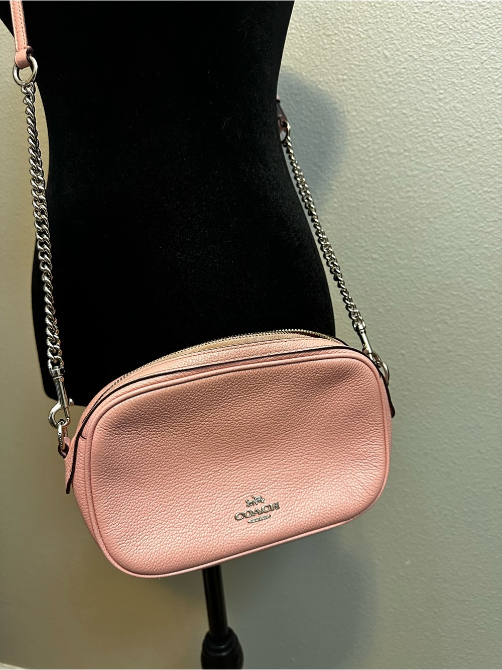 Coach Pebbled Leather Crossbody Camera Bag in Pink